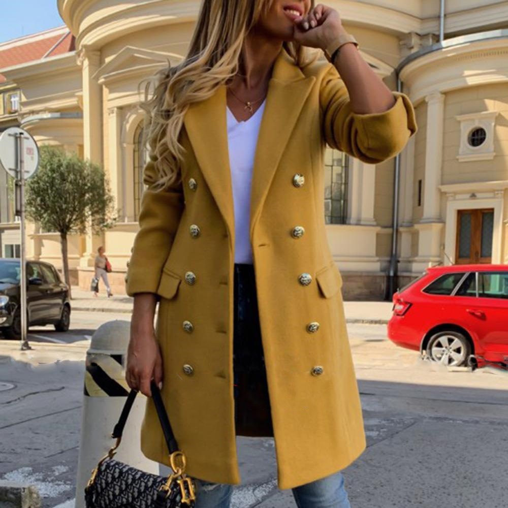 Wool Coat Peacoat - Abrigo largo de lana para mujer,