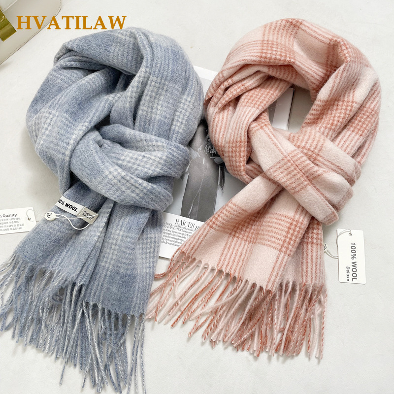 Wool Scarf Men - Bufanda de lana 100% pura, cálida