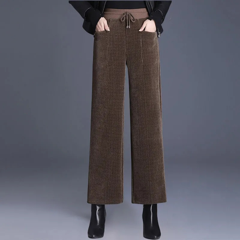 Corduroy Pant Warm - Pantalones de pierna ancha de pana