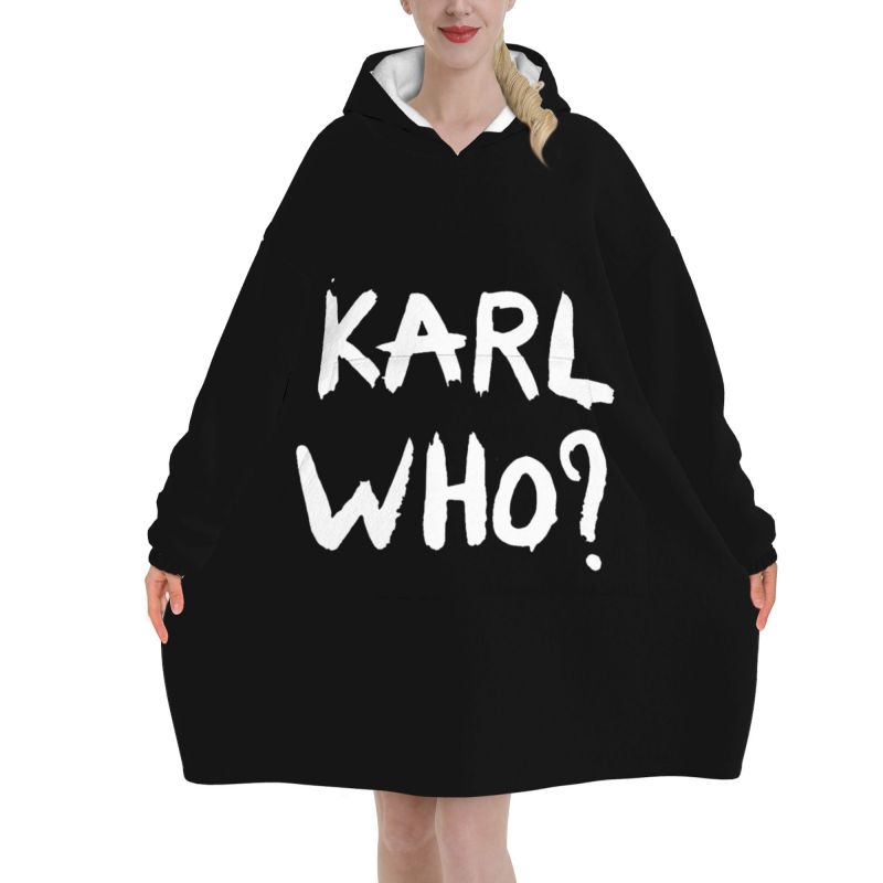Sherpa Hoodie Fleece - Manta con Capucha Karl Who Slogan