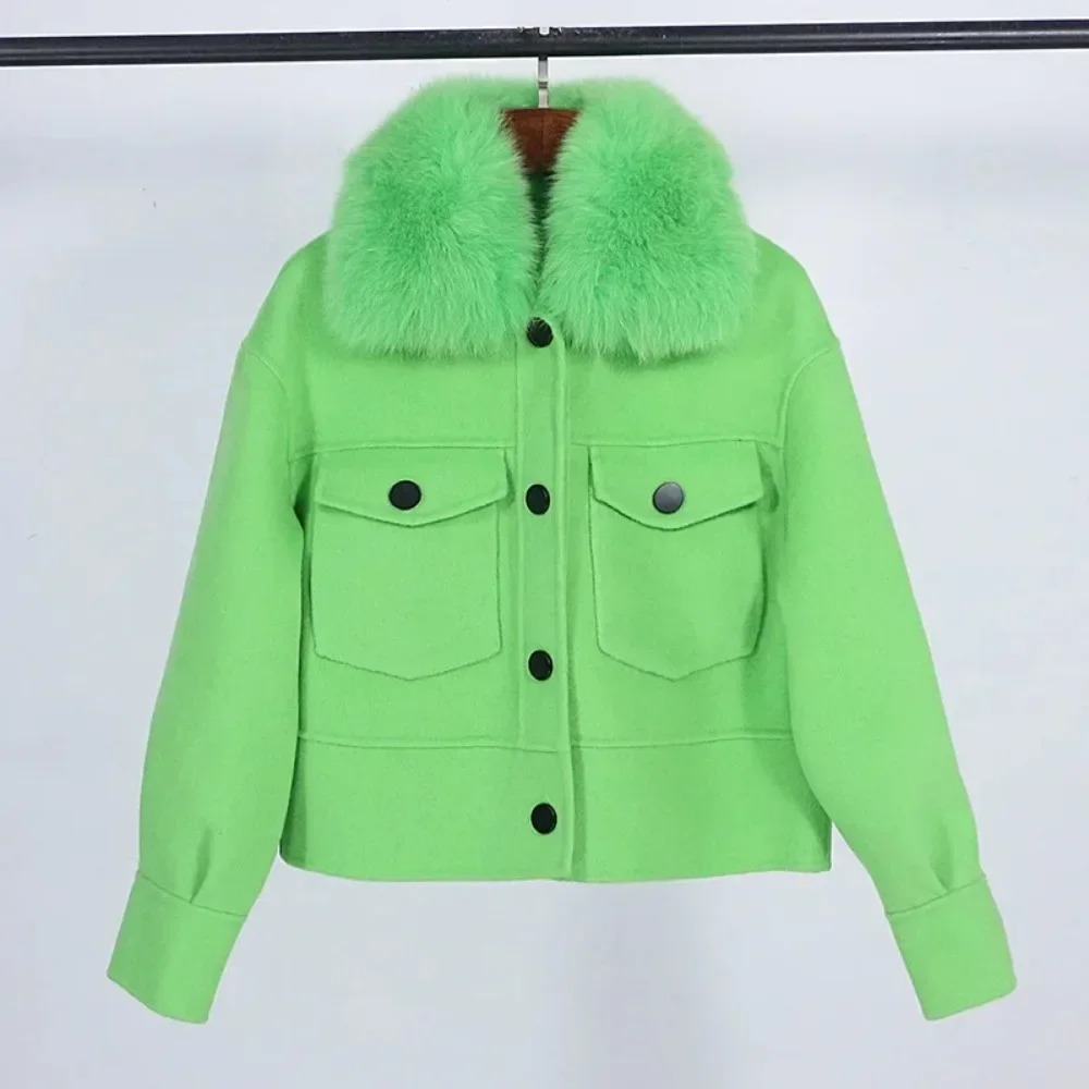 Abrigo de piel de lana para mu - Wool Coat Peacoat reseña y precio