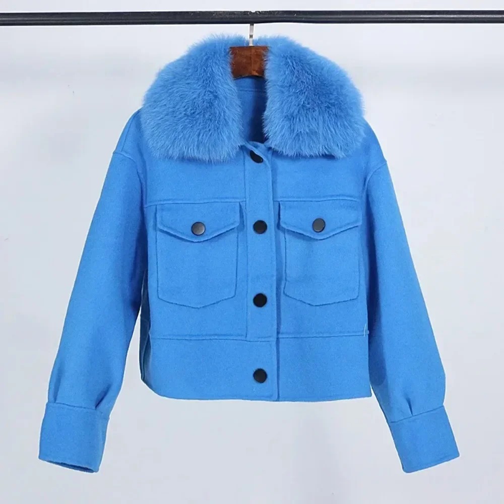 Abrigo de piel de lana para mu - Wool Coat Peacoat reseña y precio