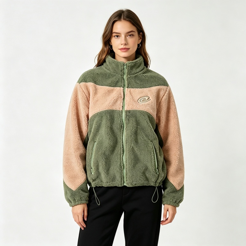 Chaqueta de bloque de Color Sh - Sherpa Hoodie Fleece reseña y precio