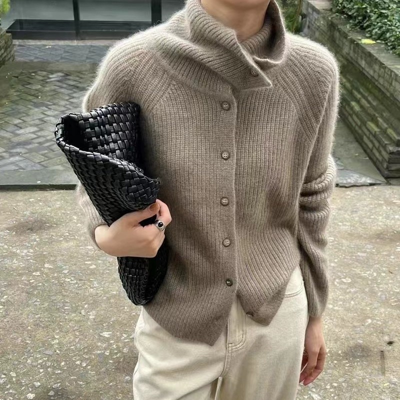 Cárdigan de cuello alto para m - Wool Coat Peacoat reseña y precio